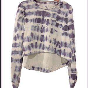 BAE. The Label Purple Tie Dye Crop Modal Blend Soft Sweat shirt. Maternity